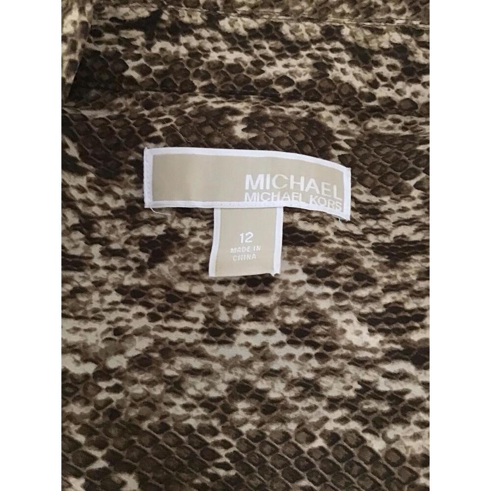 MICHAEL KORS animal snake print sleeveless cowl neck blouse long sleeve Size 4 - Picture 4 of 8